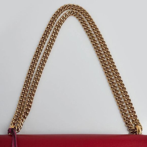 Gucci Red GG Supreme Coated Canvas Padlock Medium Shoulder Bag - Picture 7 of 10